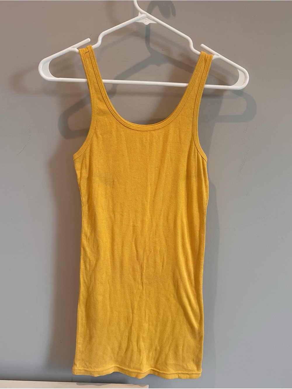 Yellow Ribbed Tank Top - Women M